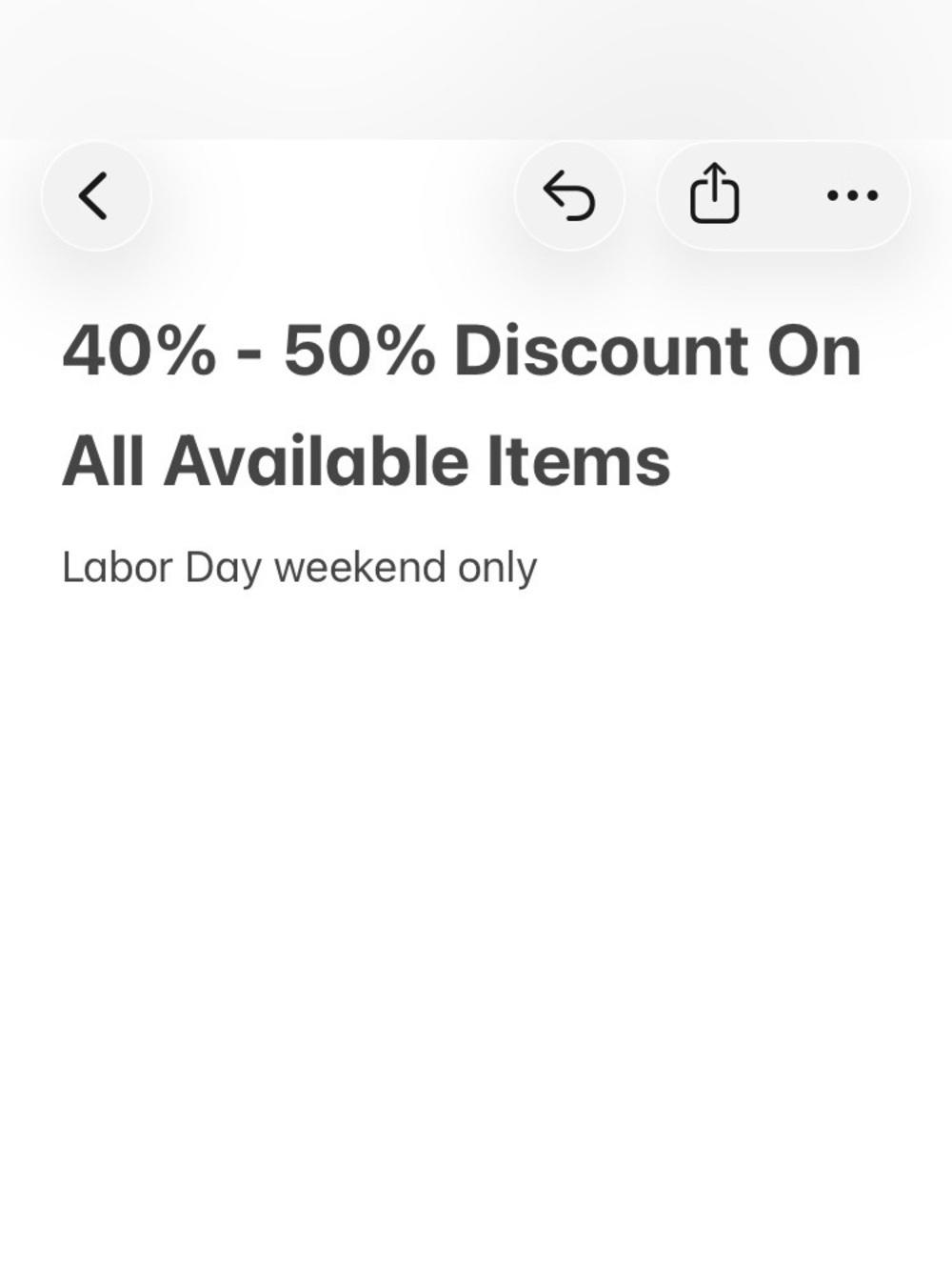 Labor Day Shop Sale